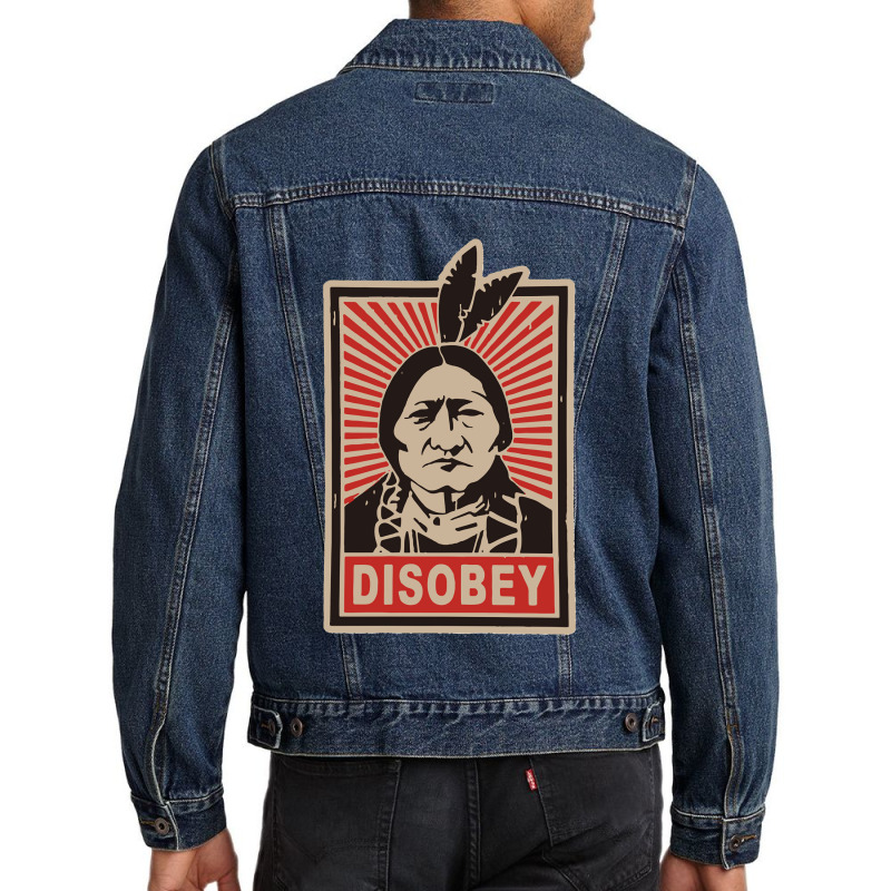 Disobeyy Native American Face Portraitt Anti Colonisation Mexico Usa P Men Denim Jacket | Artistshot