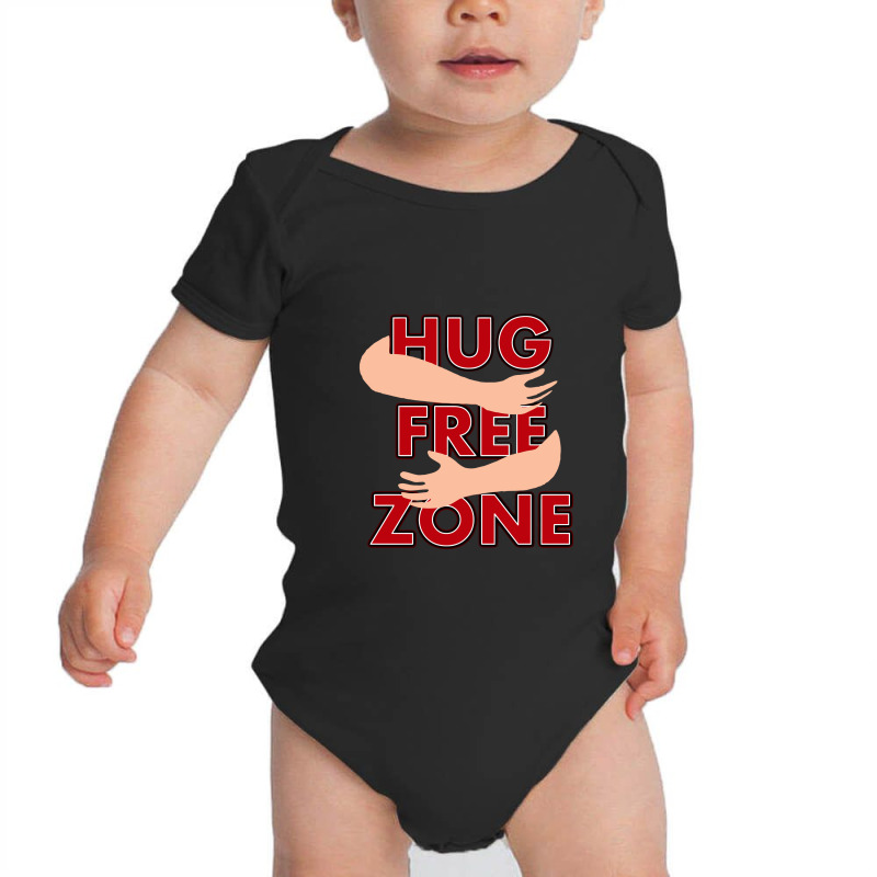 Hug Free Zone   Social Distancing Funny Baby Bodysuit by liebegrafik | Artistshot