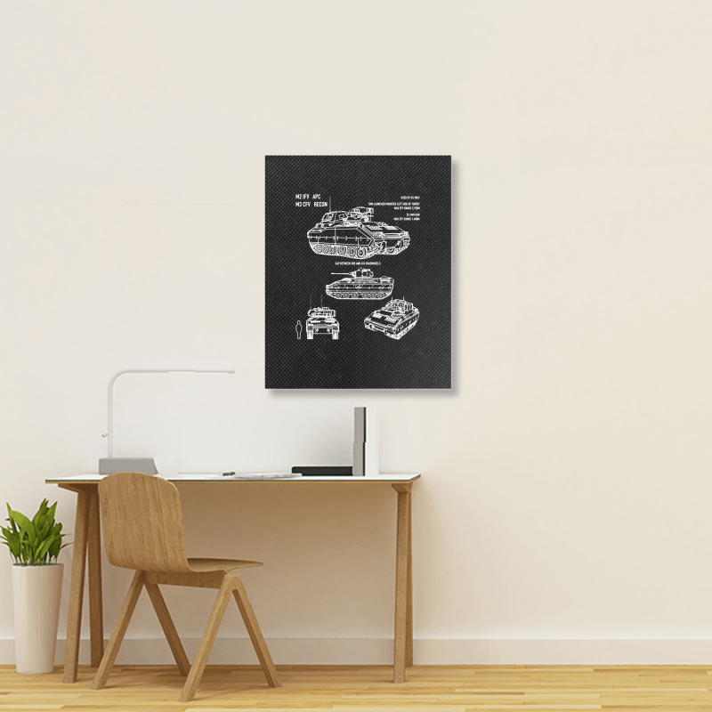 M2 Bradley Ifv M3 Cfv Us Army Recon Blueprint Portrait Canvas Print by naeshastores | Artistshot