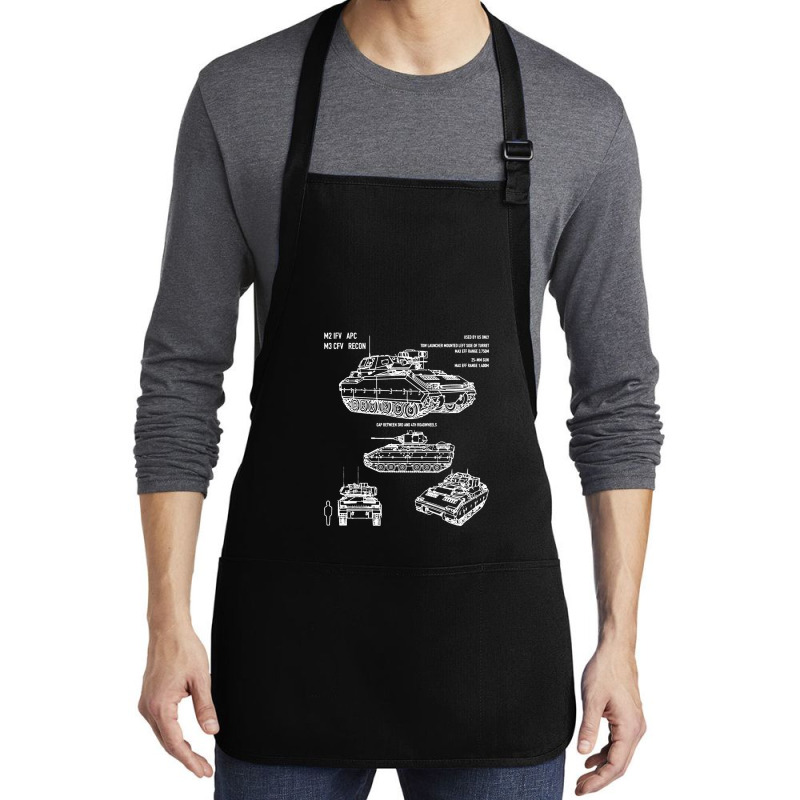 M2 Bradley Ifv M3 Cfv Us Army Recon Blueprint Medium-Length Apron by naeshastores | Artistshot