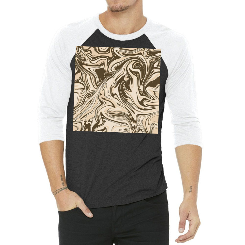 Cream Chocolate Abstract Marble 3/4 Sleeve Shirt | Artistshot