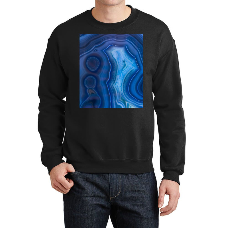 Deep Blue Lagoon Agate Canvas Crewneck Sweatshirt | Artistshot