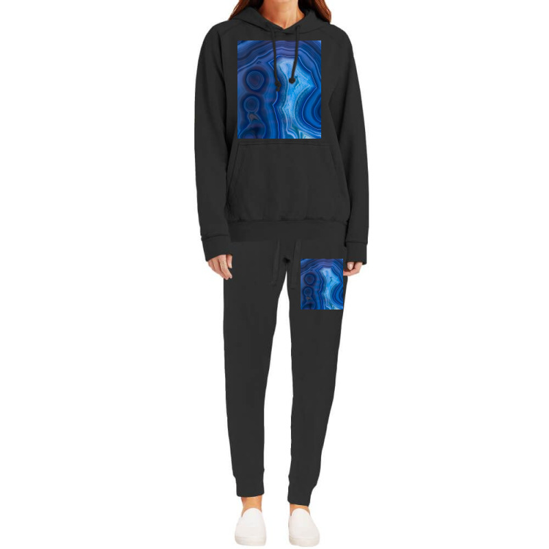 Deep Blue Lagoon Agate Canvas Hoodie & Jogger Set | Artistshot