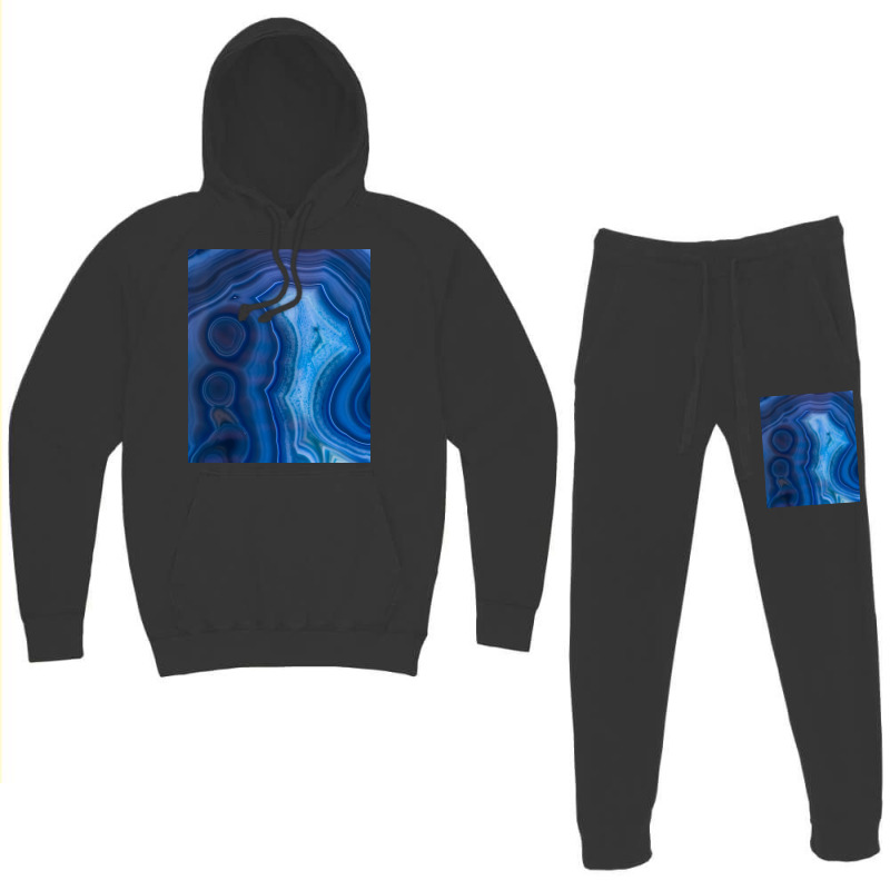 Deep Blue Lagoon Agate Canvas Hoodie & Jogger Set | Artistshot