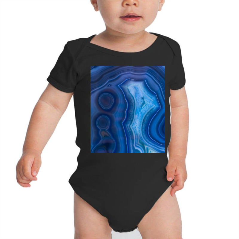 Deep Blue Lagoon Agate Canvas Baby Bodysuit | Artistshot