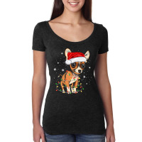 Chihuahua Dog Tree Christmas Light Xmas Pajama Matching 358 Women's Triblend Scoop T-shirt | Artistshot