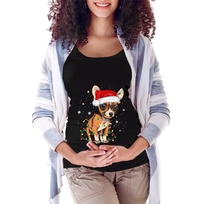 Chihuahua Dog Tree Christmas Light Xmas Pajama Matching 358 Maternity Scoop Neck T-shirt by pester | Artistshot