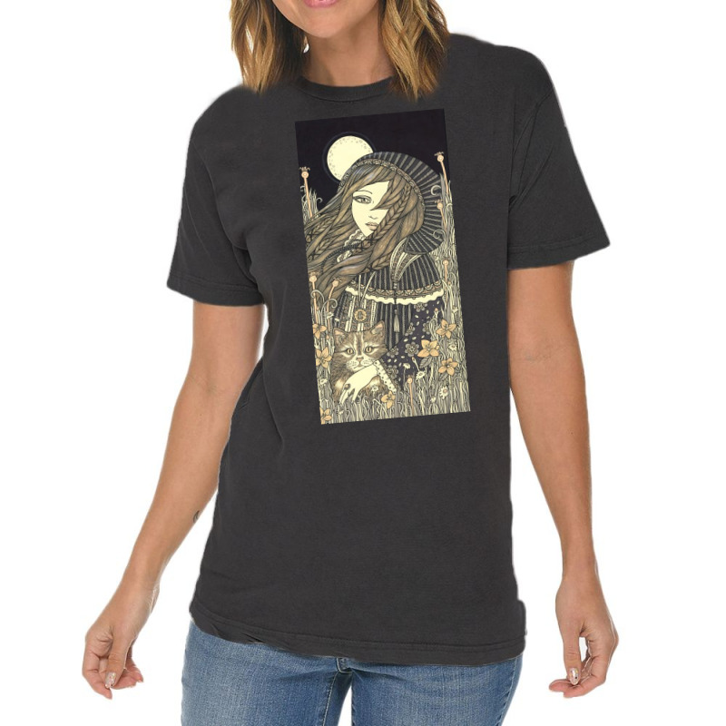 Cat Girl Vintage T-shirt | Artistshot