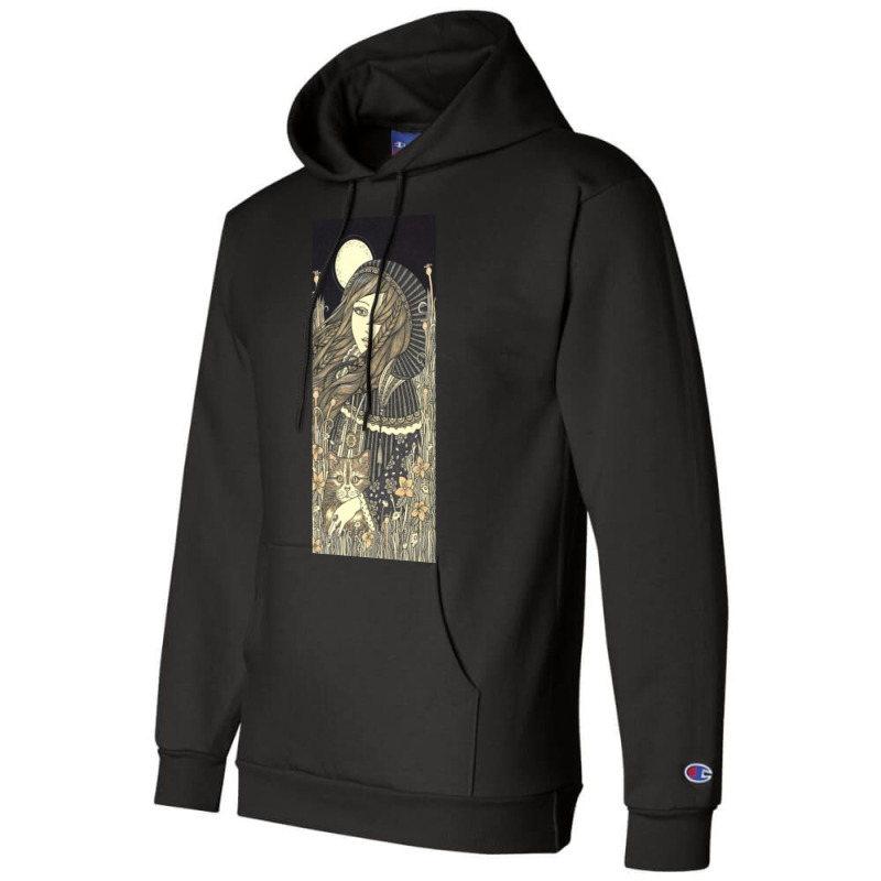 Cat Girl Champion Hoodie | Artistshot