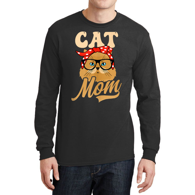 Bandana Cat Mom Design Persian Cat Art Character Long Sleeve Shirts | Artistshot