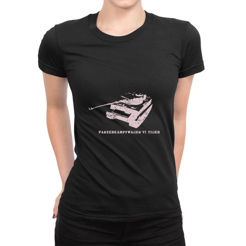 Panzer Vi Tiger I German Army Tank Silhouette Ladies Fitted T-Shirt by naeshastores | Artistshot