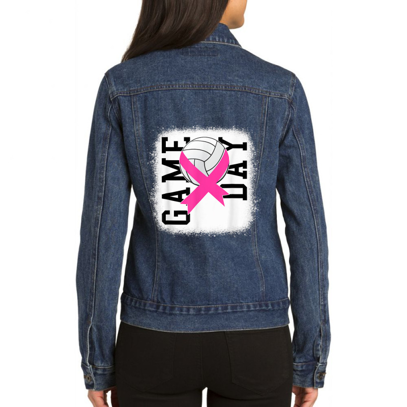 Music Retro Pink Ribbon Gift Men Ladies Denim Jacket by MadisonDesign | Artistshot