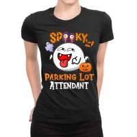 Boo Halloween Costume Spooky Parking Lot Attendant T Shirt Ladies Fitted T-shirt | Artistshot