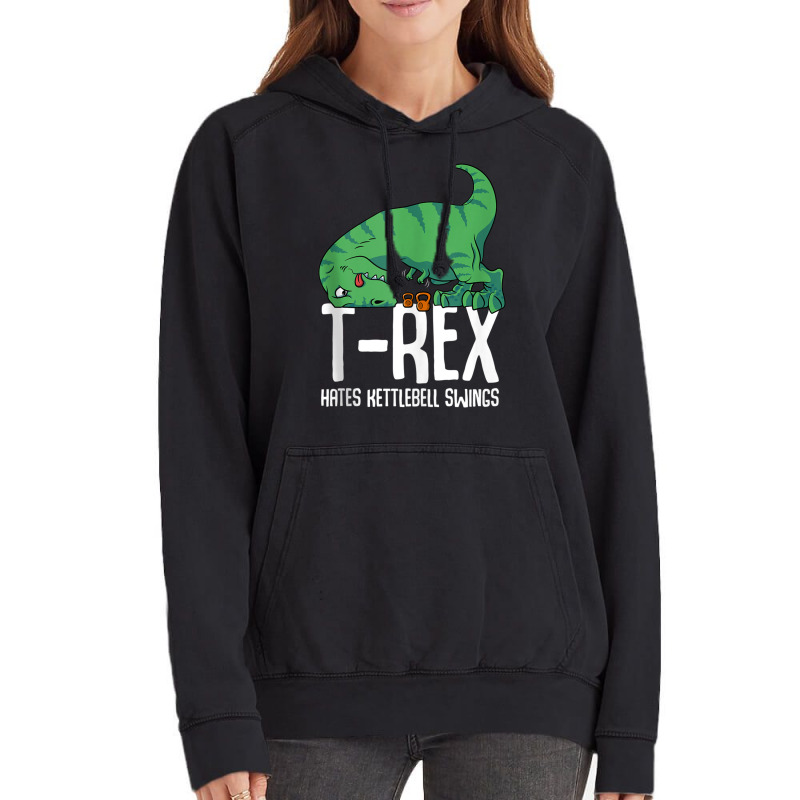 T-rex Hates Kettlebell Gym Short Arms Dino Lover Funny Trex For Mens W Vintage Hoodie | Artistshot