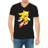 Yellow Hedgehog Jumps Aside V-neck Tee | Artistshot