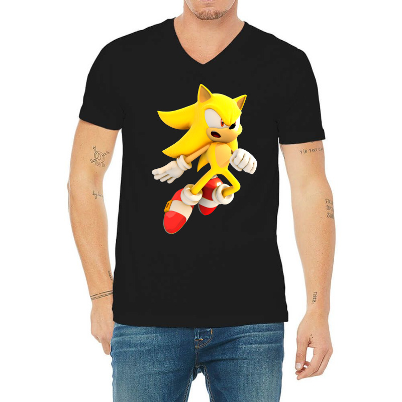 Yellow Hedgehog Jumps Aside V-neck Tee | Artistshot