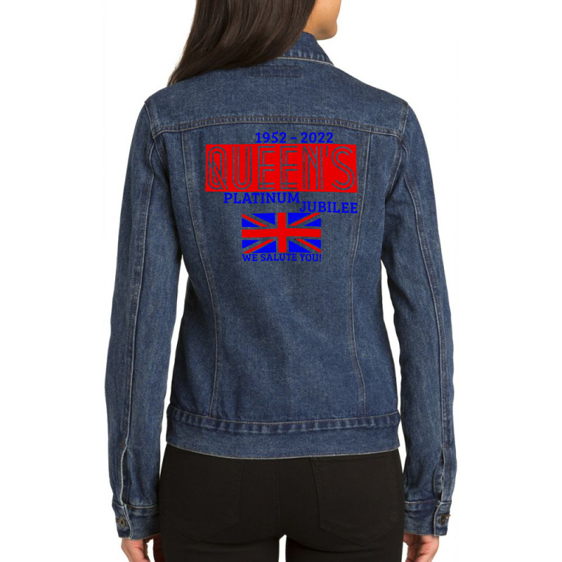 We Salute You Elizabeth Ii Ladies Denim Jacket by Admiral Art | Artistshot