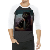 Black Cat Drink Forget Things 3 3/4 Sleeve Shirt | Artistshot