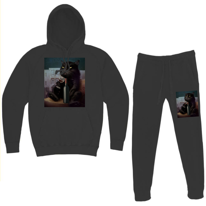 Black Cat Drink Forget Things 3 Hoodie & Jogger Set | Artistshot