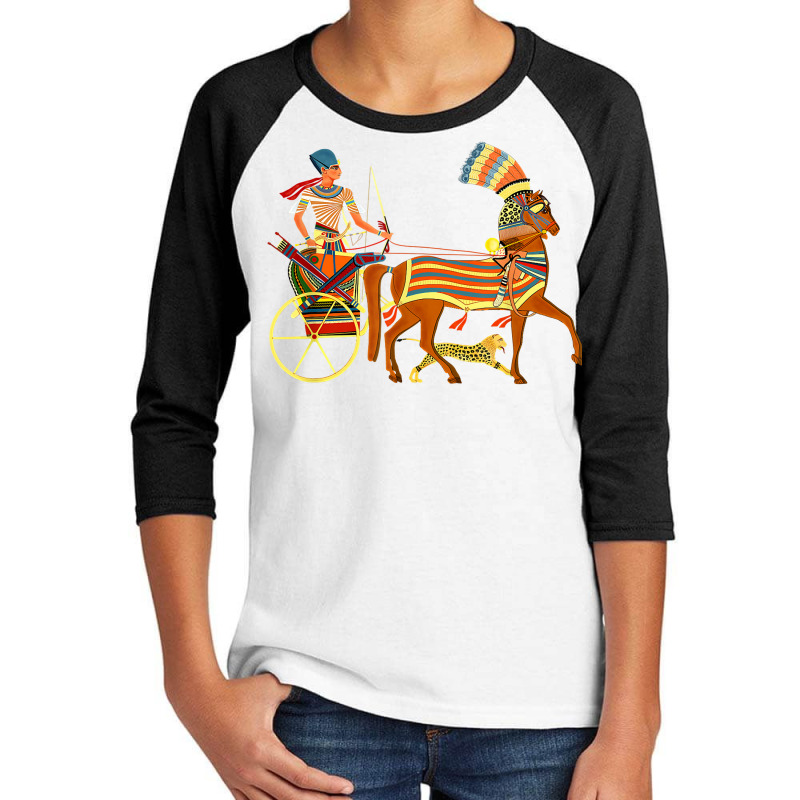 Ramesses Ii On An Egyptian Chariot T Shirt Youth 3/4 Sleeve | Artistshot