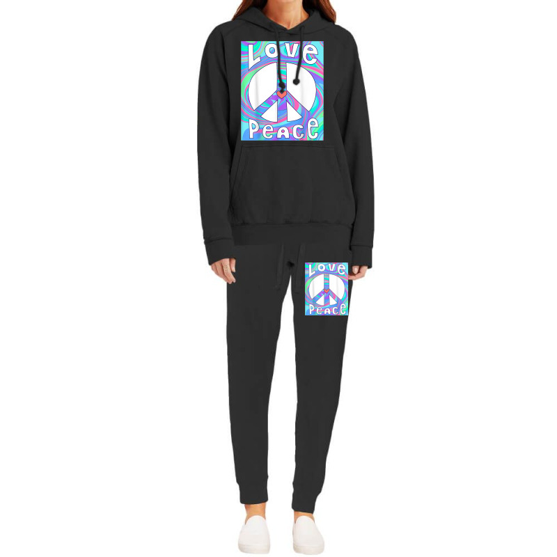 Peace Sign Love T Shirt 60s 70s Tie Die Hippie Costume Characters Vide Hoodie & Jogger Set | Artistshot