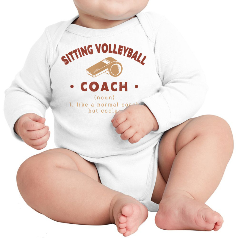 Sitting Volleyball Coach Definition Funny Volleyball Player T Shirt Long Sleeve Baby Bodysuit | Artistshot