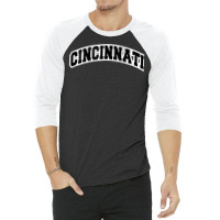 Cincinnati Ohio Varsity Style Vintage Red Tank Top 3/4 Sleeve Shirt | Artistshot