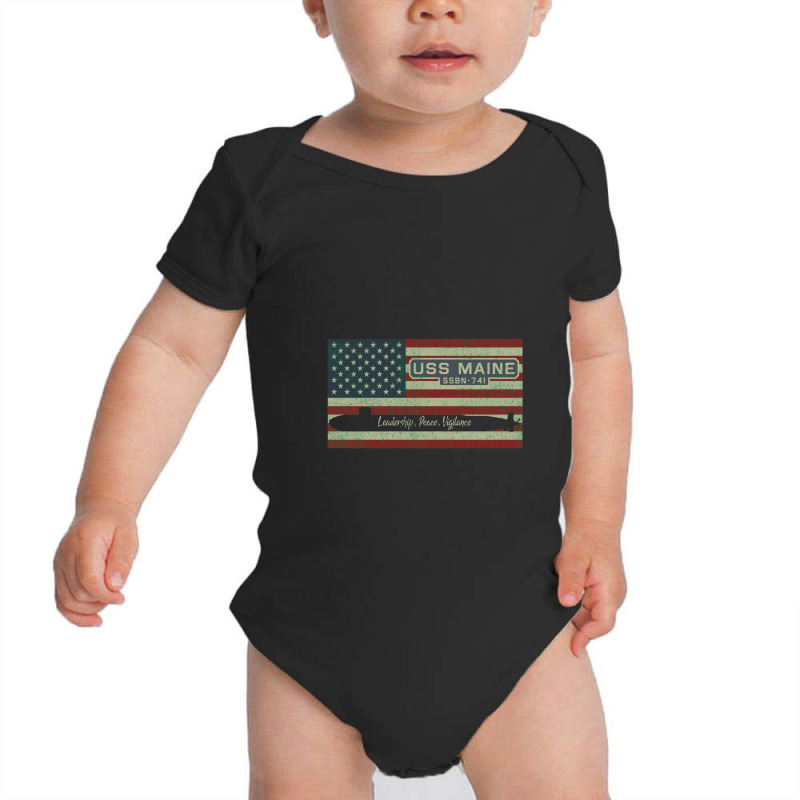 Uss Maine Ssbn 741 Ohio Class Fleet Ballistic Missile Submarine Vintag Baby Bodysuit by naeshastores | Artistshot