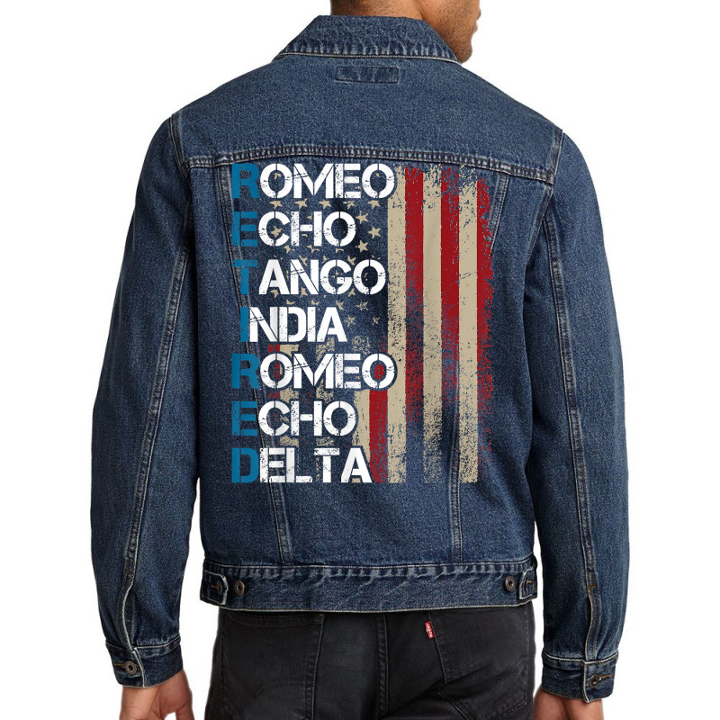 Phonetic Alphabet Retired Veteran Retirement Army Military T Shirt Men Denim Jacket | Artistshot