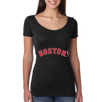 Lettering | Boston | Baseball Women's Triblend Scoop T-shirt | Artistshot