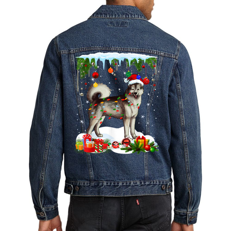 Funny Alaskan Malamute Dog Christmas Xmas Cute T Shirt Men Denim Jacket | Artistshot