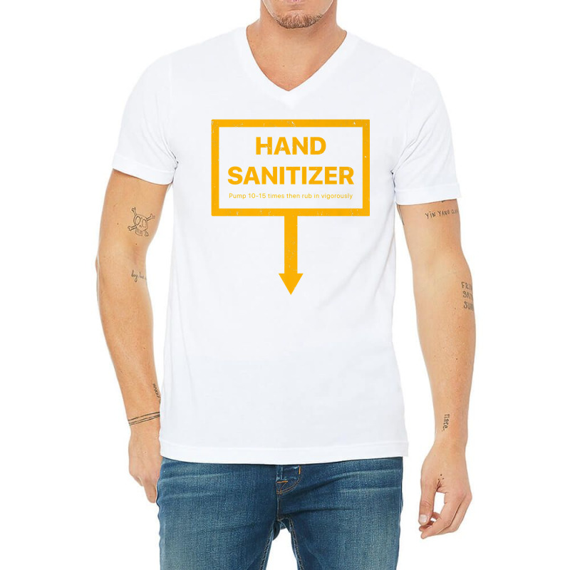 Hand Sanitizer Funny Adult Yellow Humor Mens Xmas Gag Premium T Shirt V-Neck Tee by loreyviwootenm | Artistshot