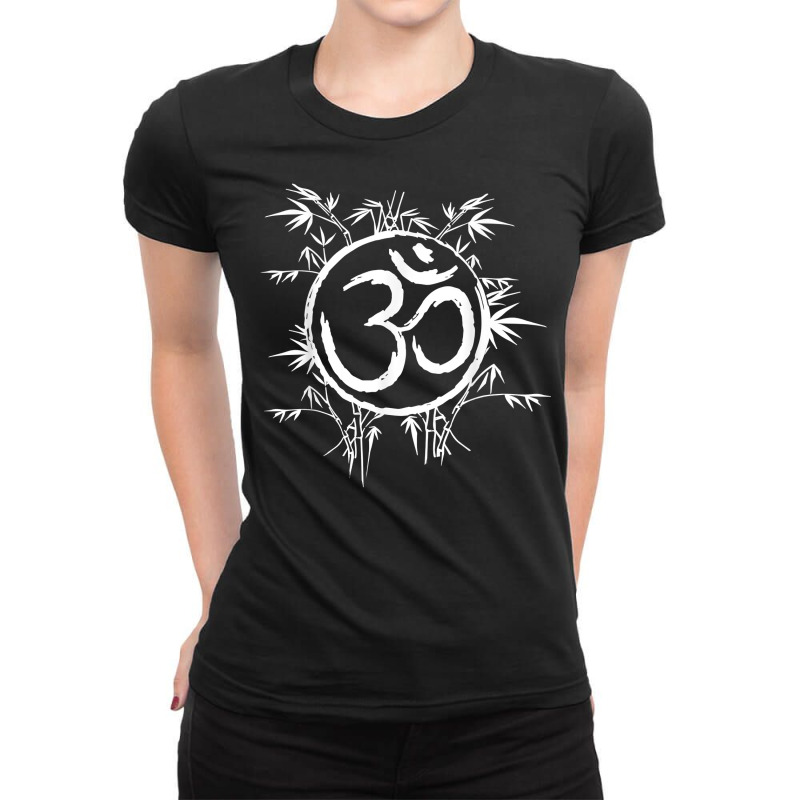 Mantra Om Yoga Bamboo Asian Japan Zen Buddhism Buddhist Gift T Shirt Ladies Fitted T-Shirt by nevinsledowtinwq | Artistshot