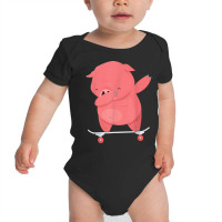 Skateboarding Pig Or Hog On Skateboard Gift For Skater T Shirt Baby Bodysuit | Artistshot