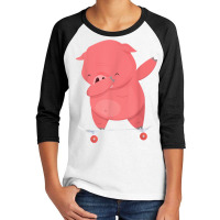 Skateboarding Pig Or Hog On Skateboard Gift For Skater T Shirt Youth 3/4 Sleeve | Artistshot