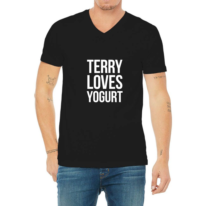 Terry Loves Yogurt V-neck Tee | Artistshot