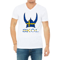 Skol Swedish Viking Helmet Sweden Nordic Northman Swede T Shirt V-neck Tee | Artistshot