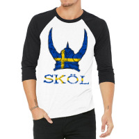 Skol Swedish Viking Helmet Sweden Nordic Northman Swede T Shirt 3/4 Sleeve Shirt | Artistshot