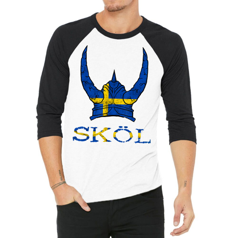 Skol Swedish Viking Helmet Sweden Nordic Northman Swede T Shirt 3/4 Sleeve Shirt | Artistshot