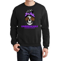 Alzheimers Unbreakable Alzheimer Warrior Skull Halloweenfor Woman 22 A Crewneck Sweatshirt | Artistshot