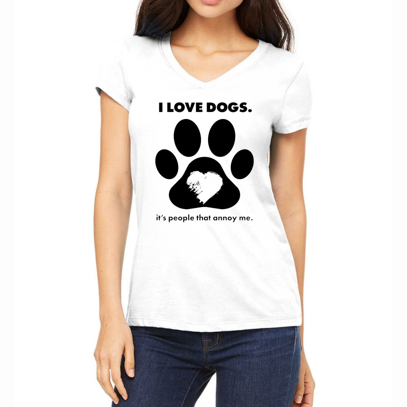 Love Dogs Hate People Women's V-Neck T-Shirt by Cahyorin | Artistshot