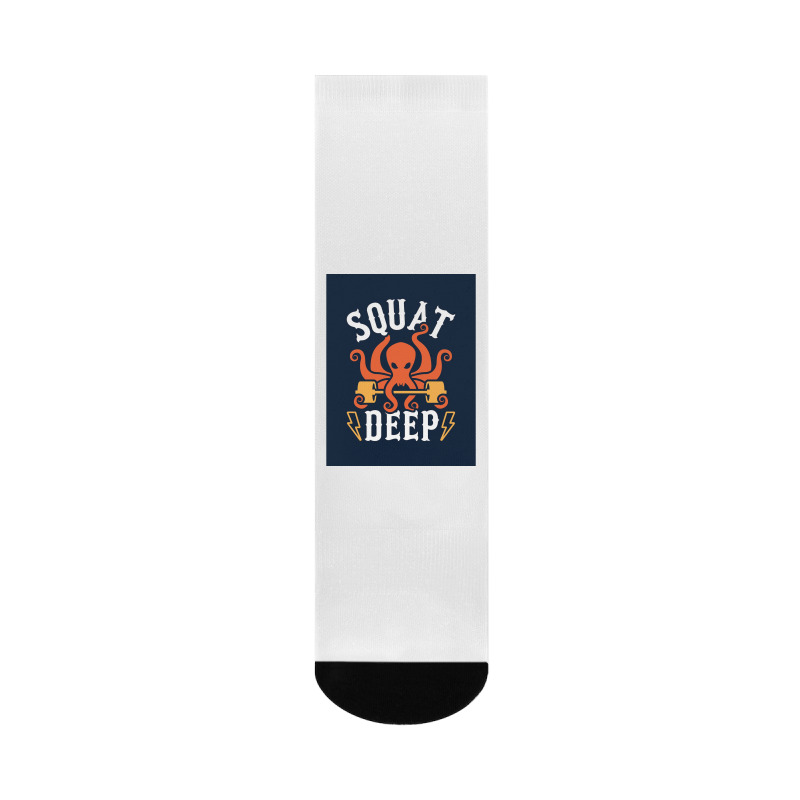 Squat Deep Kraken Poster Crew Socks | Artistshot