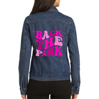 Funny Man Pink Ribbon For Men Women Ladies Denim Jacket | Artistshot