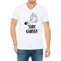 Cat Lover Tshirt Stay Classy Tshirt Animal Calssy Tshirt V-neck Tee | Artistshot