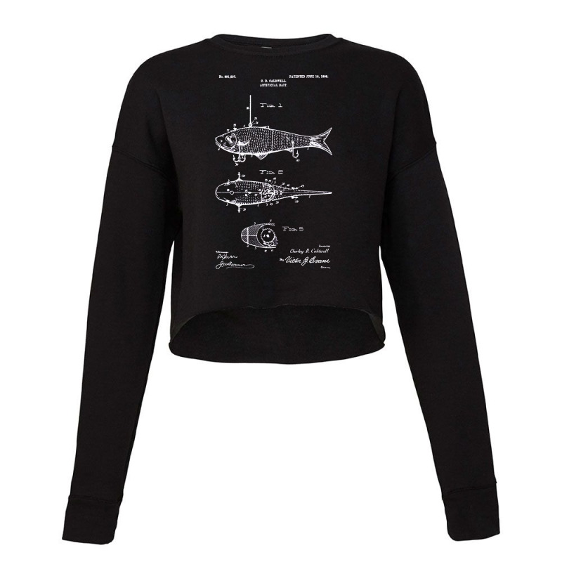 Fish Bait 1908 Patent, The Fish Bait 1908 Patent, Fish Bait 1908 Paten Cropped Sweater by ELMAV | Artistshot