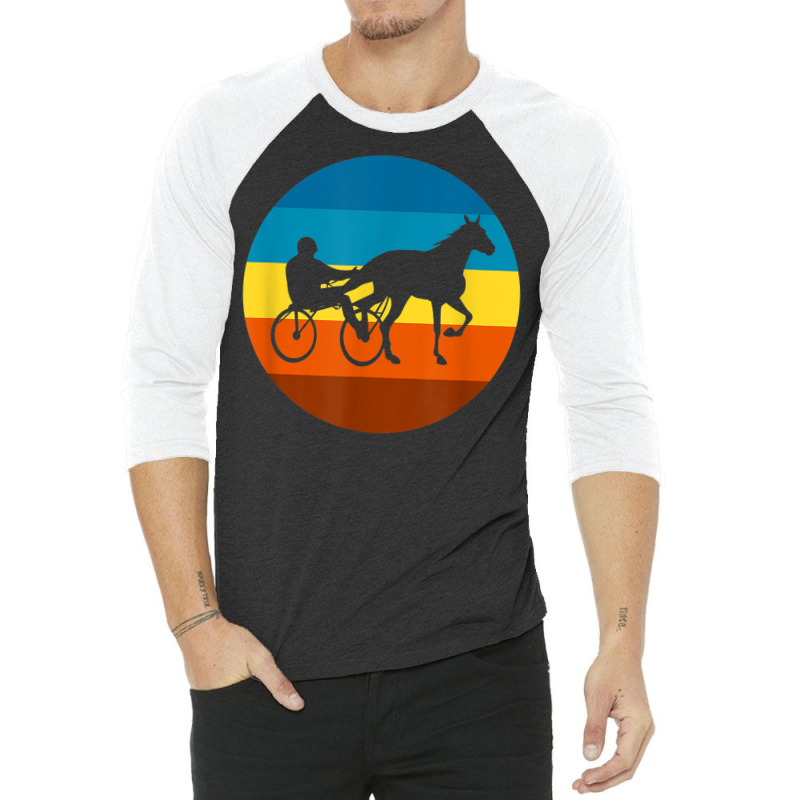 Harness Racing Retro Sunset Horse Race   Harness Racers T Shirt 3/4 Sleeve Shirt | Artistshot