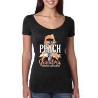 Womens Peach Ribbon Grandma Endometrial Cancer Awareness Women's Triblend Scoop T-shirt | Artistshot