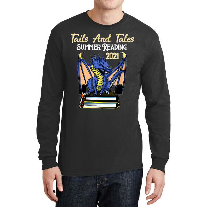 Tails And Tales Summer Reading 2021 Librarian Library Dragon Long Sleeve Shirts by LeonelSalas | Artistshot