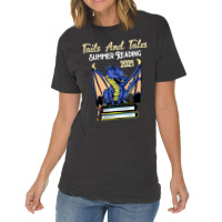 Tails And Tales Summer Reading 2021 Librarian Library Dragon Vintage T-shirt | Artistshot