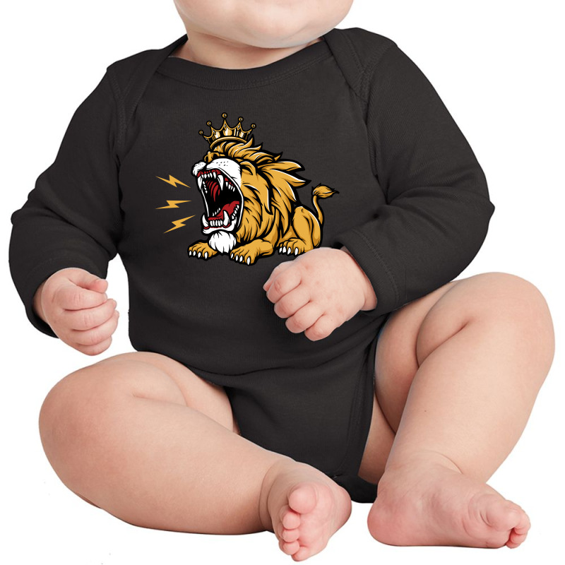 King Of The Roar Long Sleeve Baby Bodysuit by cithu09 | Artistshot